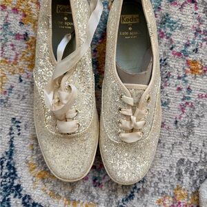 Keds Glitter Sneakers with Cream Accents